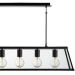 Voyager Industrial 5 Light Pendant Lantern Matt Black