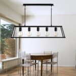 Voyager Industrial 5 Light Pendant Lantern Matt Black
