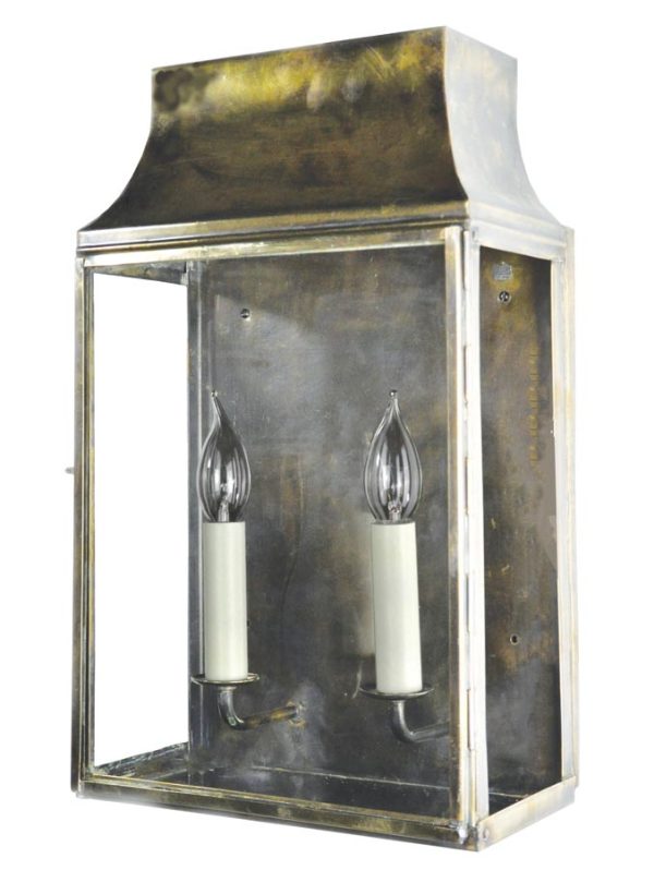 Strathmore medium 2 light vintage outdoor wall lantern solid brass