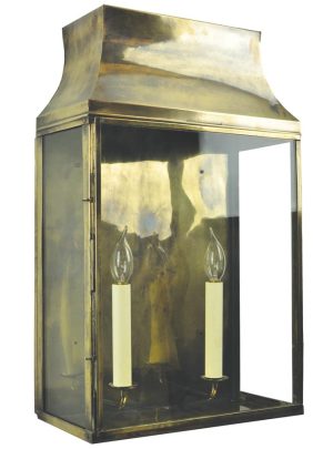 Strathmore large 2 light vintage outdoor wall lantern solid brass