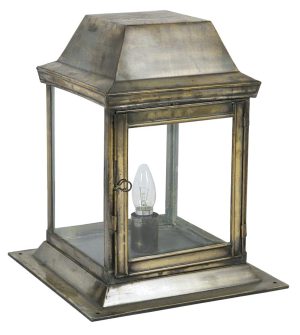 Strathmore small 1 light vintage outdoor gate post lantern solid brass