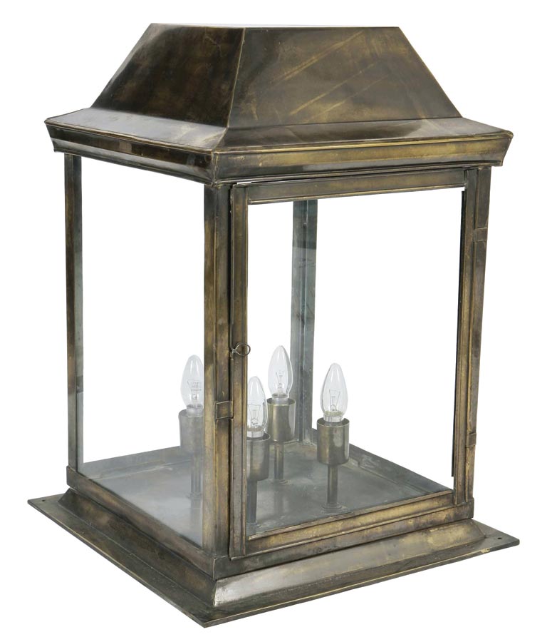 Strathmore Large 4 Light Vintage Outdoor Post Lantern Solid Brass