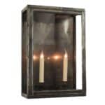 Oxbridge Large 2 Light Vintage Outdoor Box Lantern Solid Brass