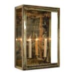 Oxbridge Large 2 Light Vintage Outdoor Box Lantern Solid Brass