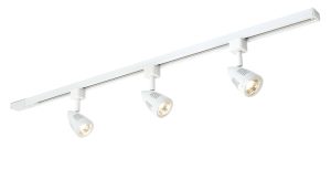 Bullett 3 light ceiling spot light track kit in gloss white