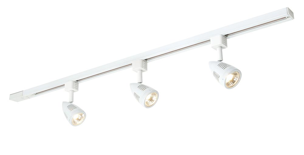 Bullett 3 Light Ceiling Spot Light Track Kit Gloss White