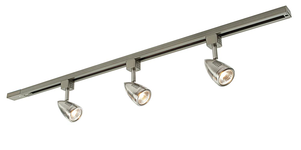 Bullett 3 Light Ceiling Spot Light Track Kit Satin Chrome