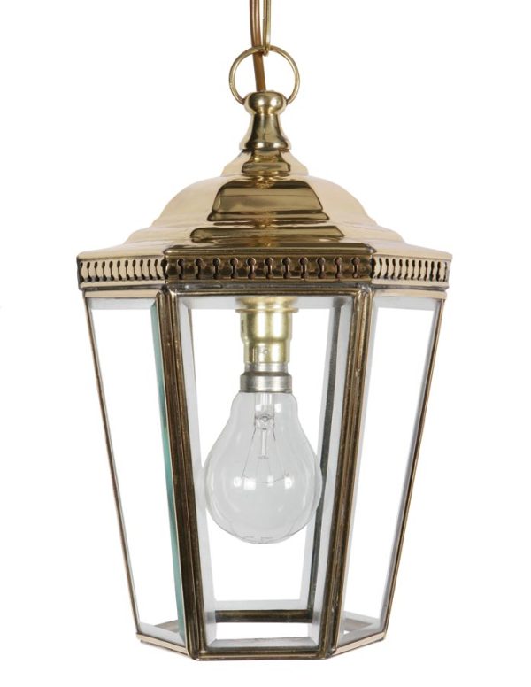 Windsor Georgian hanging outdoor porch chain lantern solid brass