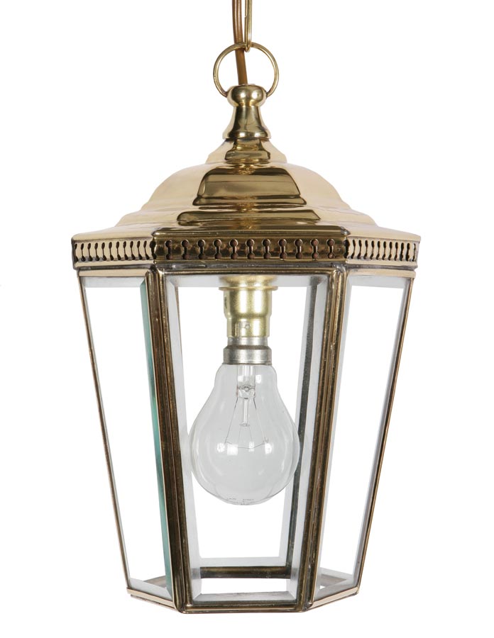 Windsor Georgian Hanging Outdoor Porch Chain Lantern Solid Brass