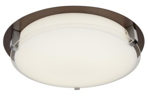 Edinburgh LED flush mount ceiling light in brown and chrome