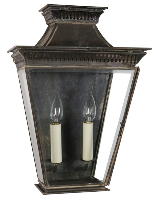 Pagoda Georgian 2 light large outdoor wall passage lantern solid brass