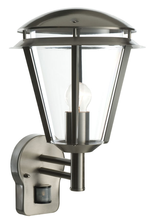 Inova Modern Outdoor PIR Sensor Wall Lantern Stainless Steel