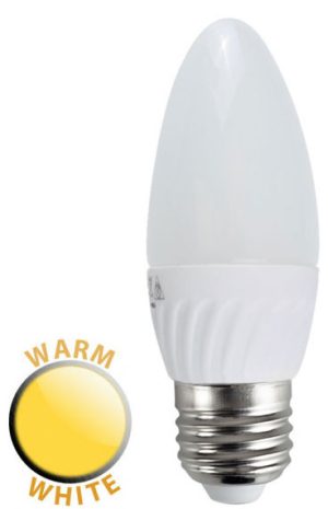 4W LED E27 Frosted Candle Lamp Bulb Warm White 400 Lumen