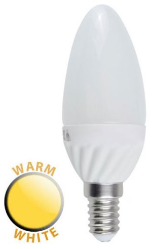 4W LED E14 Frosted Candle Lamp Bulb Warm White 400 Lumen