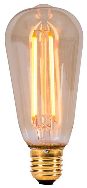 Amber 4w LED Non Dimmable Vintage Squirrel Cage Bulb ES 300lm