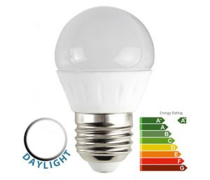4W LED ES/E27 Frosted Golf Ball Bulb 6500k Daylight White 400 Lumen