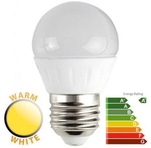 4W LED ES/E27 Frosted Golf Ball Bulb 2700k Warm White 400 Lumen