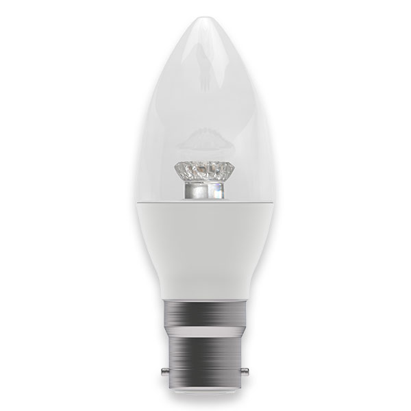 Clear 4w BC Warm White Dimmable LED Candle Lamp 250lm