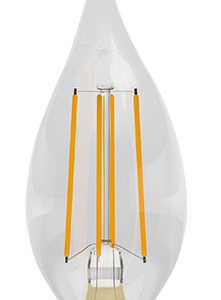 Clear 4w SES Warm White Dimmable Bent Tip Filament LED Candle Bulb