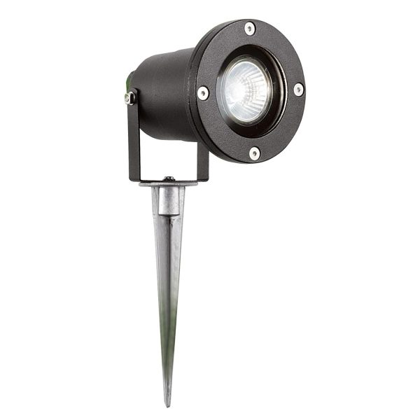 Spikey 1 lamp outdoor garden spike spot light in matt black