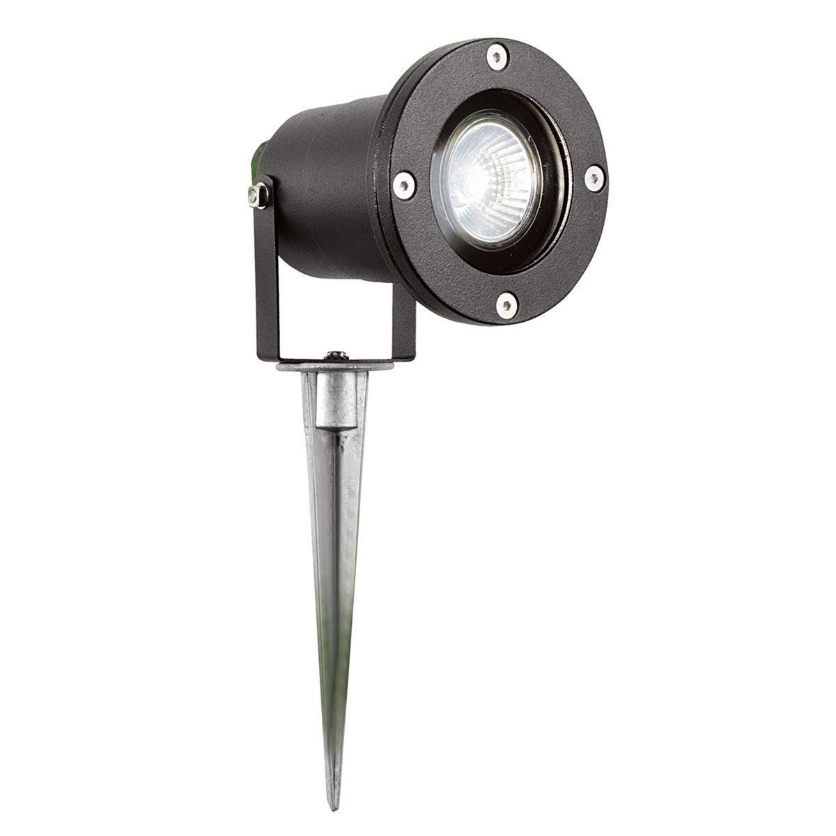 Spikey 1 Lamp Outdoor Garden Spike Spot Light Matt Black IP65