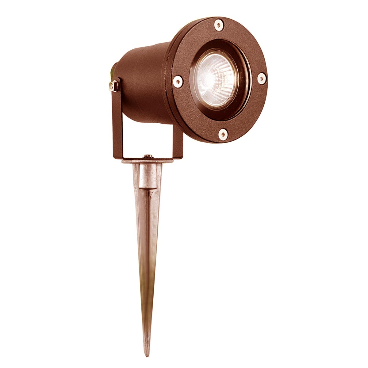 Spikey 1 Lamp Outdoor Garden Spike Spot Light Rust Brown IP65