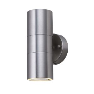 Metro stainless steel up and down outdoor wall spot light on white background