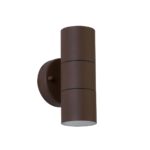 Metro Stainless Steel 2 Light Outdoor Wall Spot Light Rust Brown