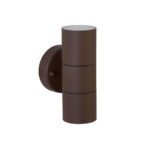 Metro Stainless Steel 2 Light Outdoor Wall Spot Light Rust Brown