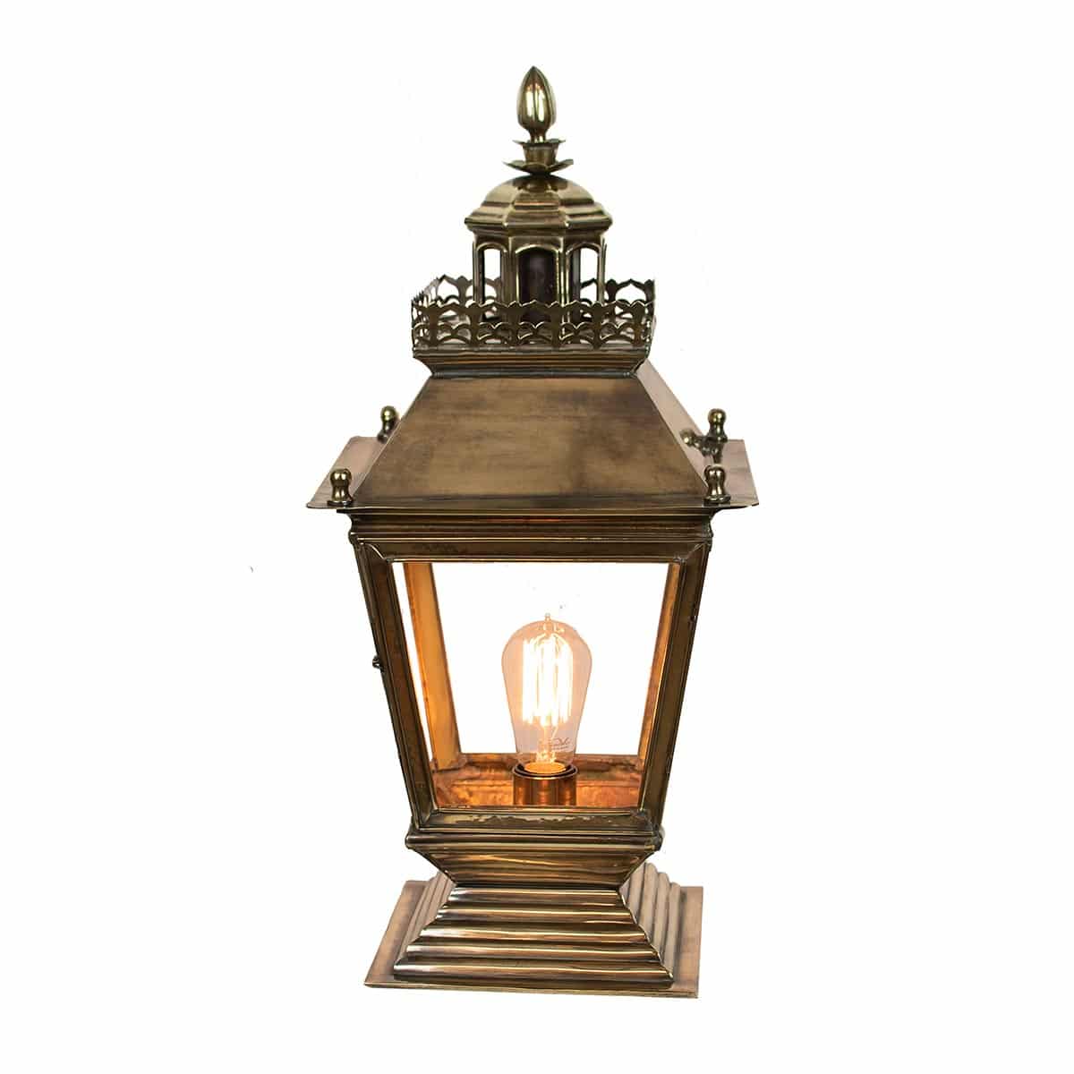 Chateau Small Solid Brass Victorian Outdoor Gate Pillar Lantern