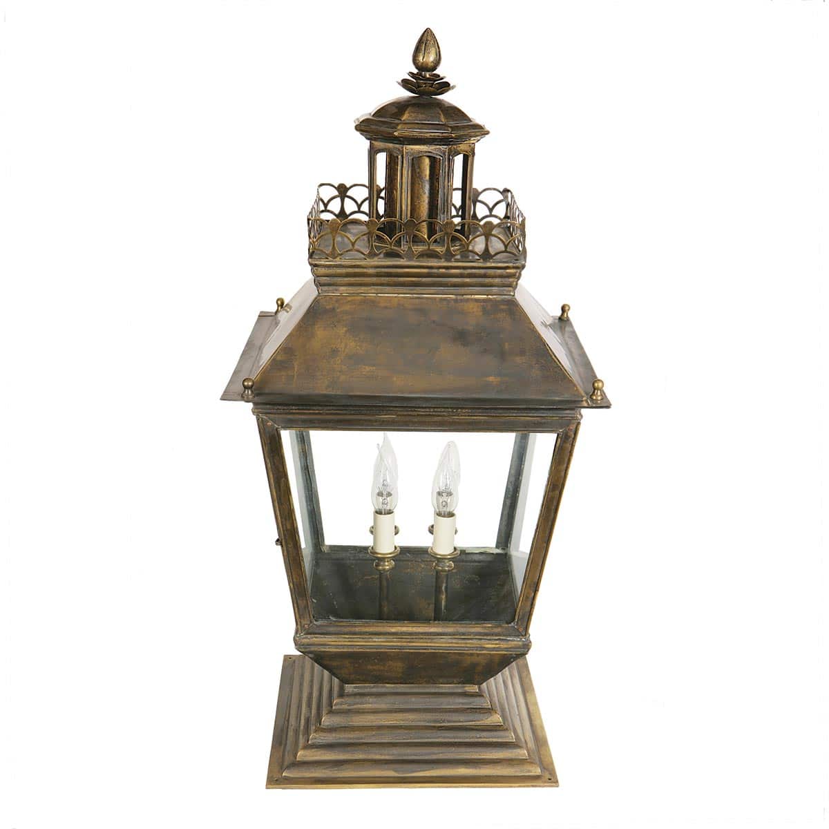 Chateau Large Victorian Solid Brass Outdoor Gate Pillar Lantern