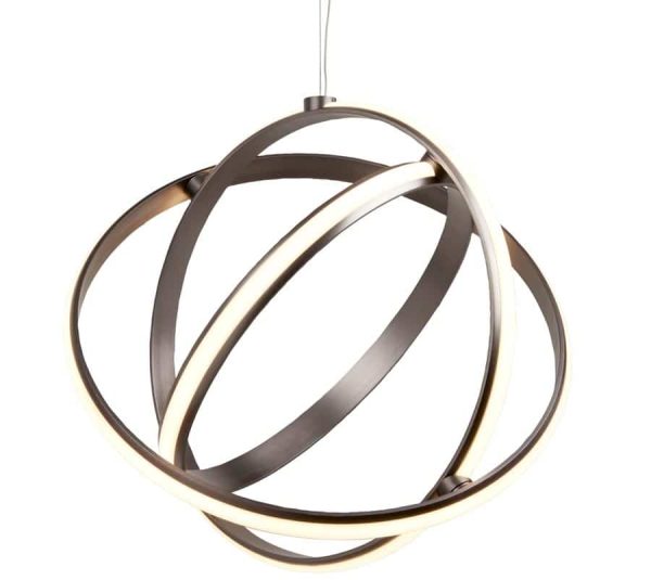 Magic LED 3 rings giro pendant ceiling light satin nickel