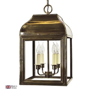 Hemingway large Victorian hanging porch lantern in solid brass shown in light antique