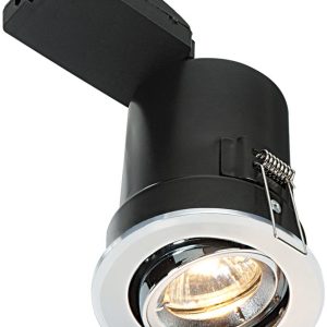 Shield Plus Chrome 90 Minute Fire Rated GU10 Tilt Downlight