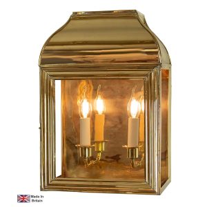 Hemingway large Victorian outdoor wall lantern in solid brass shown polished