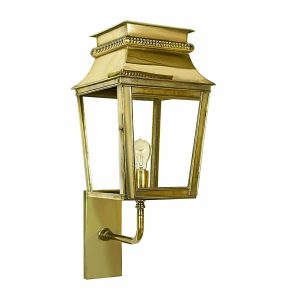 Parisienne 1 light small French outdoor wall lantern in solid brass shown polished