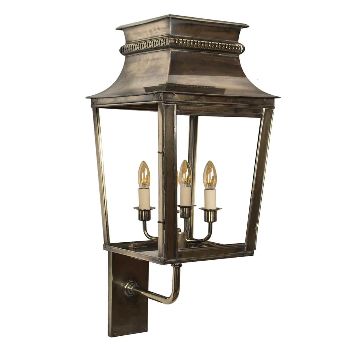 Parisienne Large French 4 Light Outdoor Wall Lantern Solid Brass