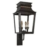 Parisienne Large French 4 Light Outdoor Wall Lantern Solid Brass