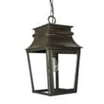 Parisienne Small 1 Light Hanging Porch Chain Lantern Solid Brass