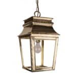 Parisienne Small 1 Light Hanging Porch Chain Lantern Solid Brass