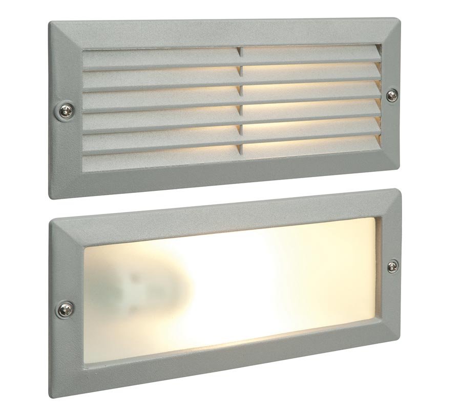 Eco Plain & Louvred Outdoor Brick Light Textured Grey IP44