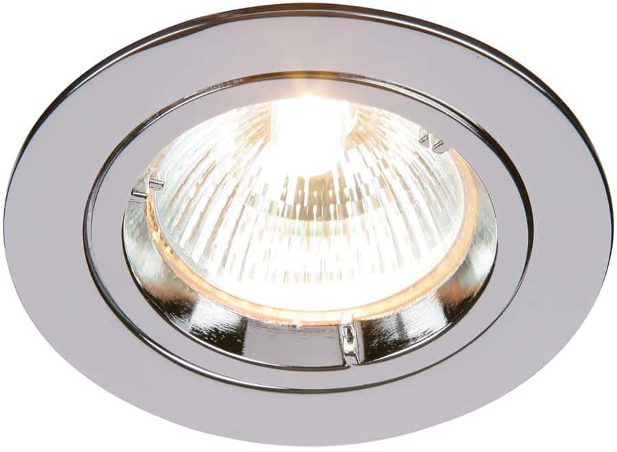 Cast Polished Chrome Fixed GU10 Mains Voltage Downlight