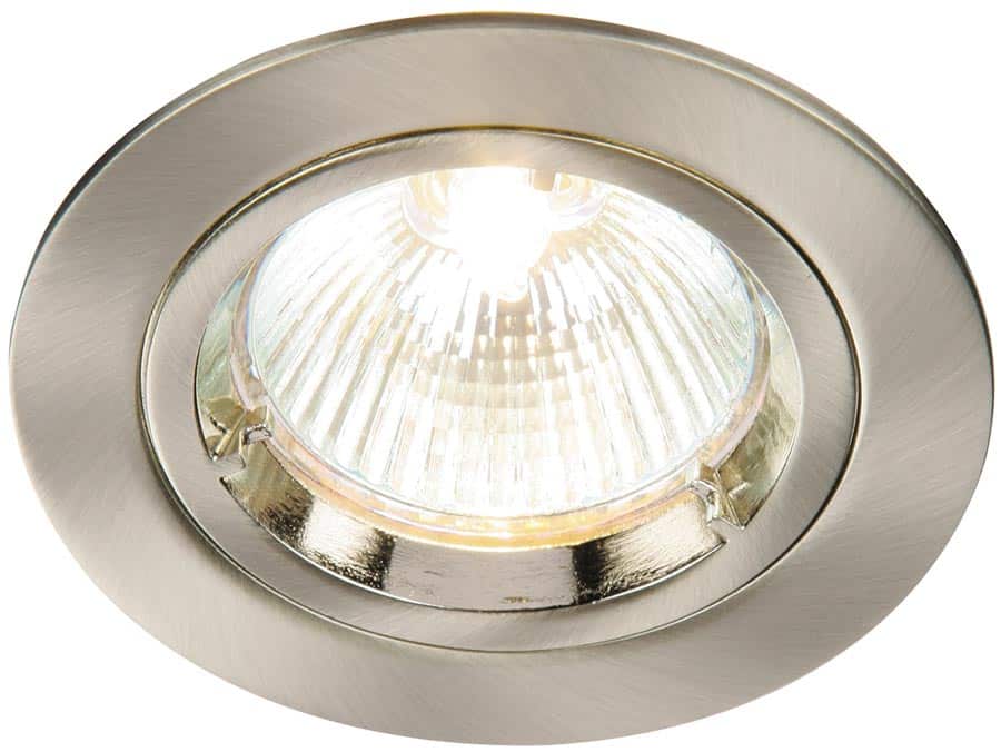 Cast Satin Nickel Fixed GU10 Mains Voltage Downlight