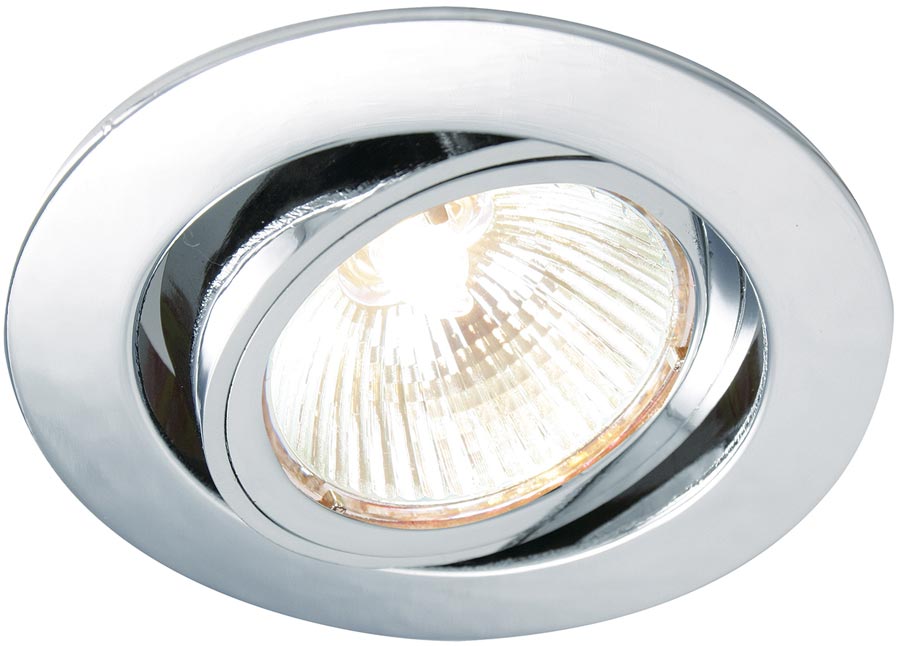 Cast Chrome 30 Degree Tilt GU10 Mains Voltage Downlight