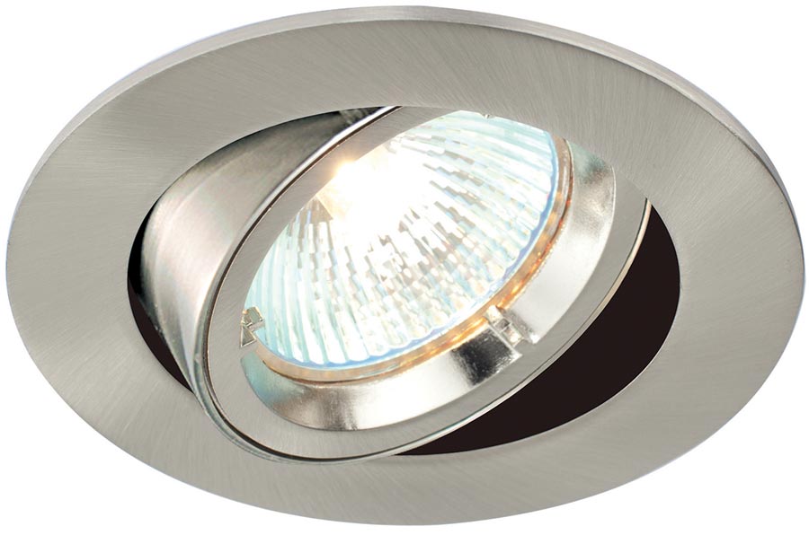 Cast Satin Nickel 30 Degree Tilt GU10 Mains Voltage Downlight