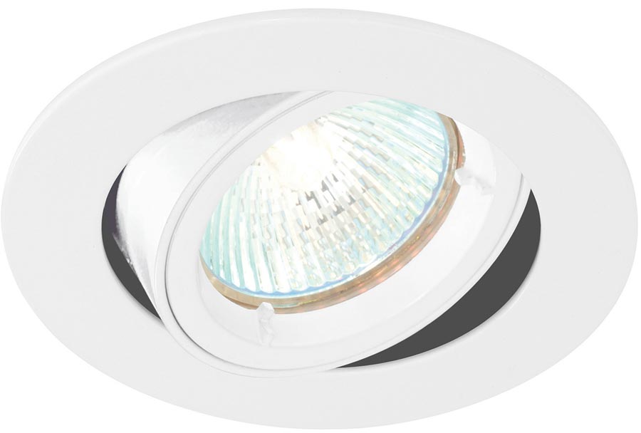 Cast Gloss White 30 Degree Tilt GU10 Mains Voltage Downlight