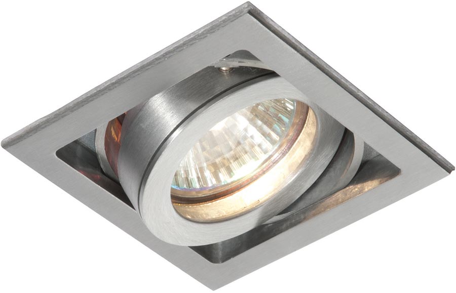 Xeno Adjustable GU10 Recessed Boxed Down Light Aluminium