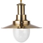 Fisherman Antique Brass Large Pendant Light Seeded Glass