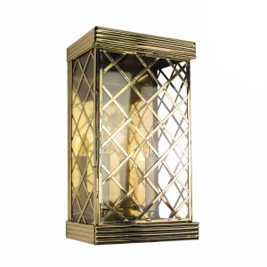 Ivy large 2 light handmade outdoor wall lantern in solid brass shown polished