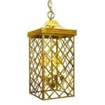 Ivy Large 4 Light Handmade Hanging Porch Lantern Solid Brass
